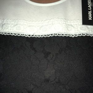Karl Lagerfeld black and white baby doll dress NWT